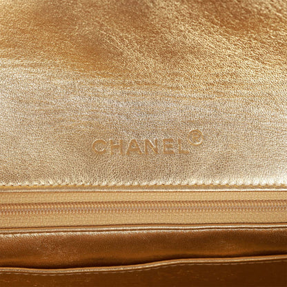 Chanel Vintage Flap Bag Gold Metallic Lambskin Gold Hardware