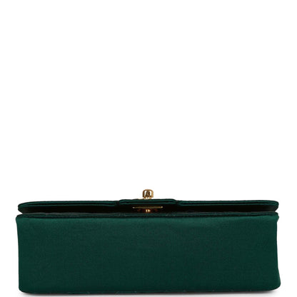 Chanel Vintage Mini Flap Bag Green Satin Gold Hardware