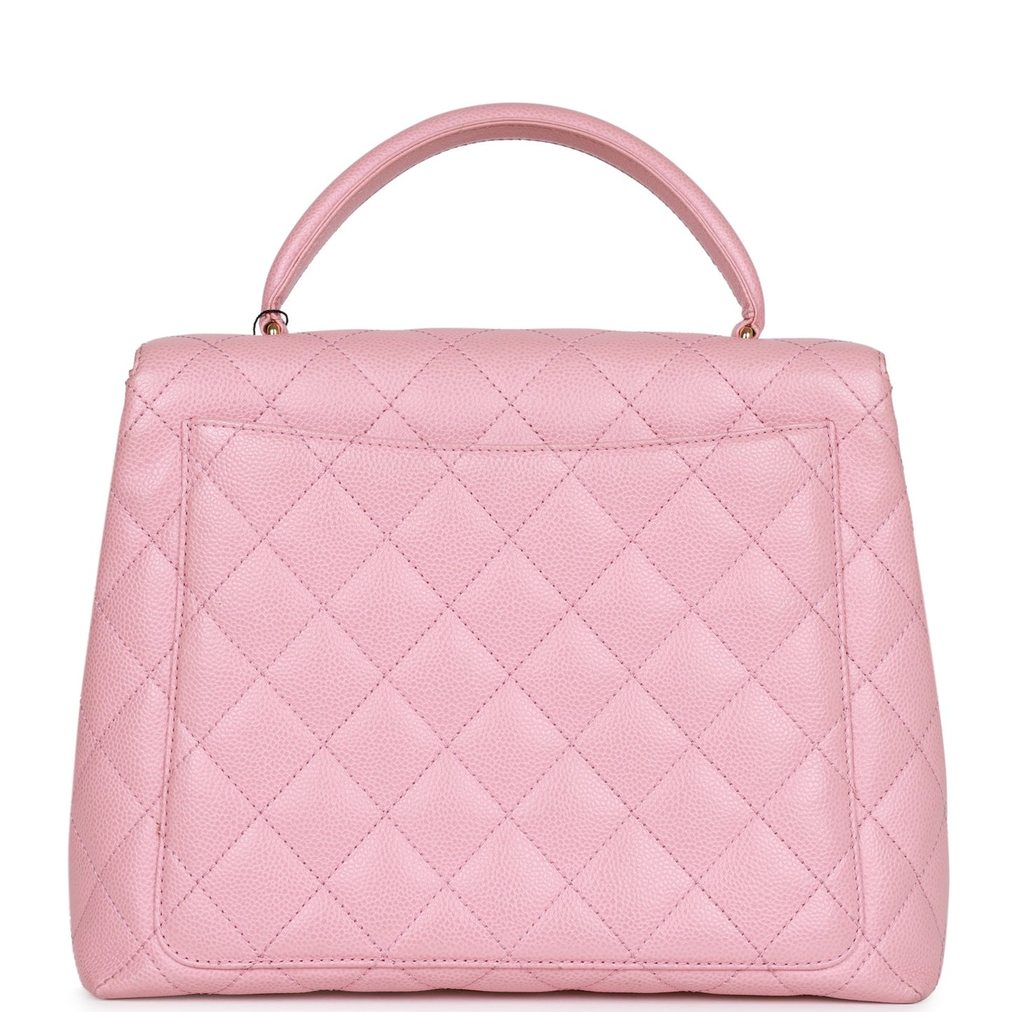 Chanel Vintage Kelly Handle Flap Bag Pink Caviar Gold Hardware