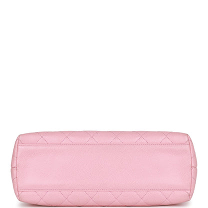 Chanel Vintage Kelly Handle Flap Bag Pink Caviar Gold Hardware