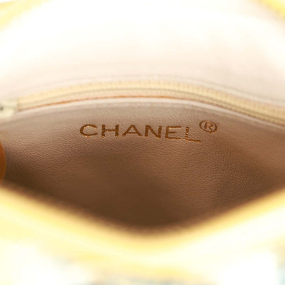 Chanel Vintage Brocade Camera Bag Yellow Silk Gold Hardware