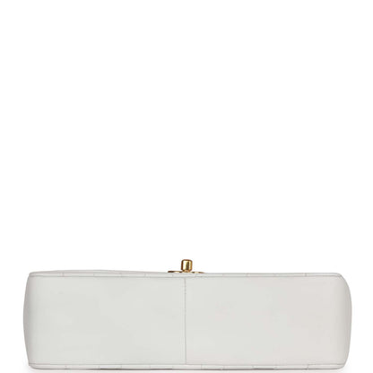Chanel Vintage Medium Diana Flap Bag White Lambskin Gold Hardware