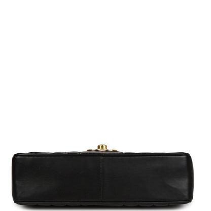 Chanel Vintage Mademoiselle XL Jumbo Single Flap Black Lambskin Gold Hardware