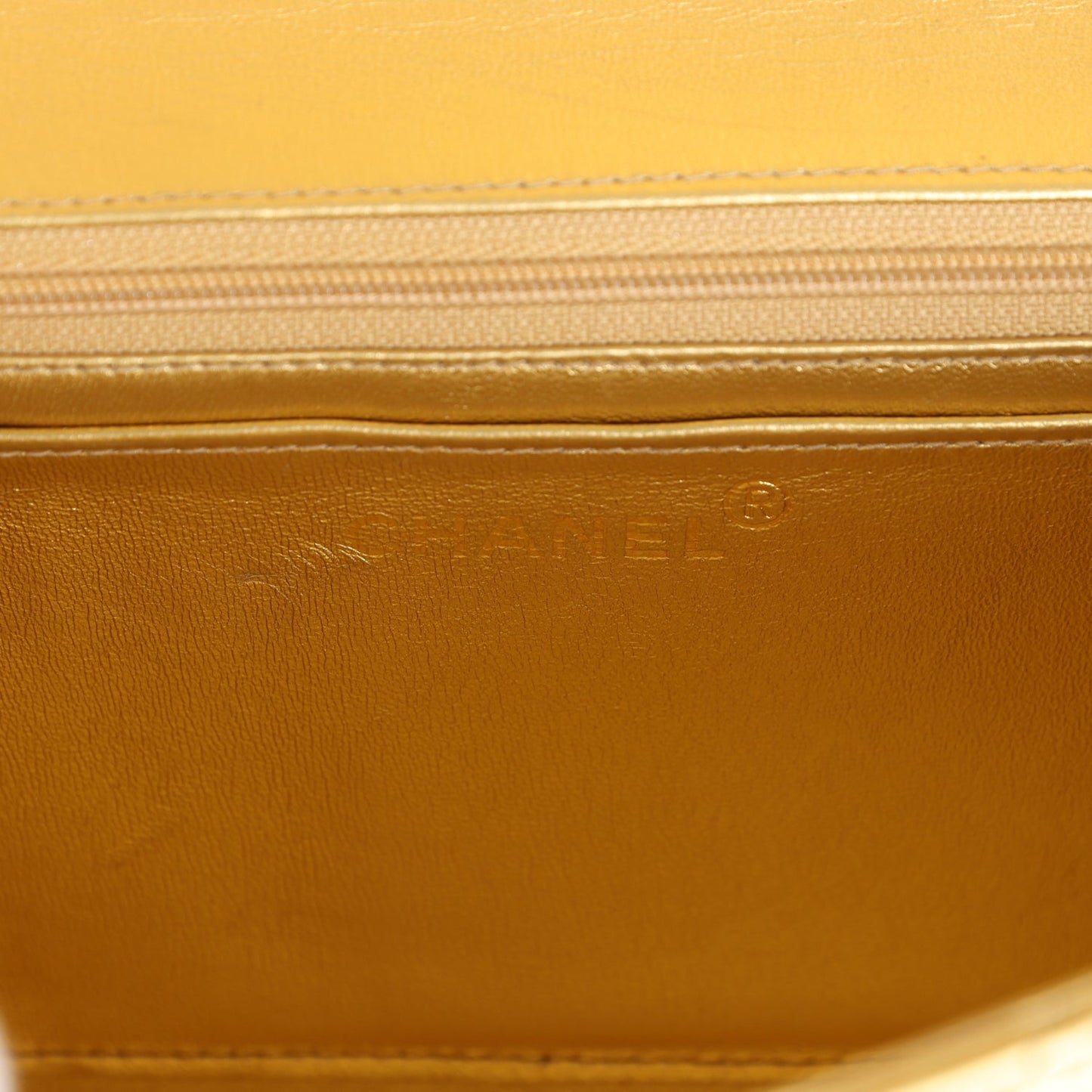 Chanel Vintage Kelly Parent and Child Flap Bag Set Gold Metallic Lambskin Gold Hardware
