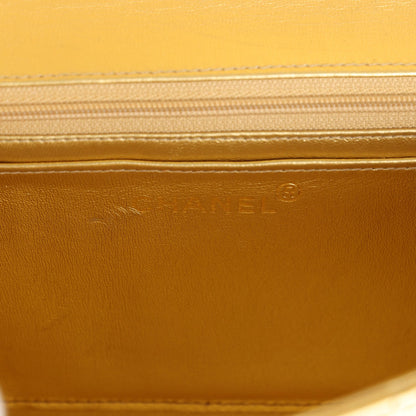 Chanel Vintage Kelly Parent and Child Flap Bag Set Gold Metallic Lambskin Gold Hardware