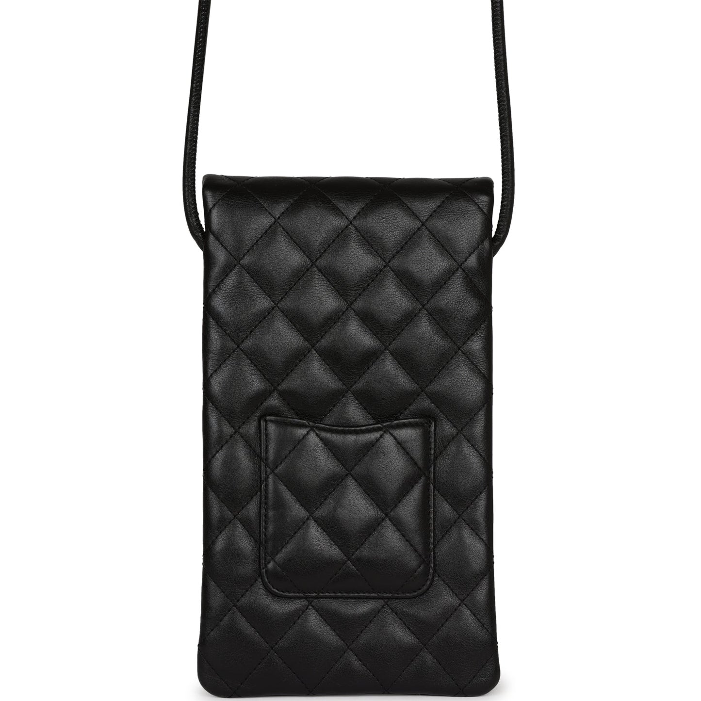 Chanel Vintage Cambon Messenger Crossbody Black and Grey Calfskin Silver Hardware