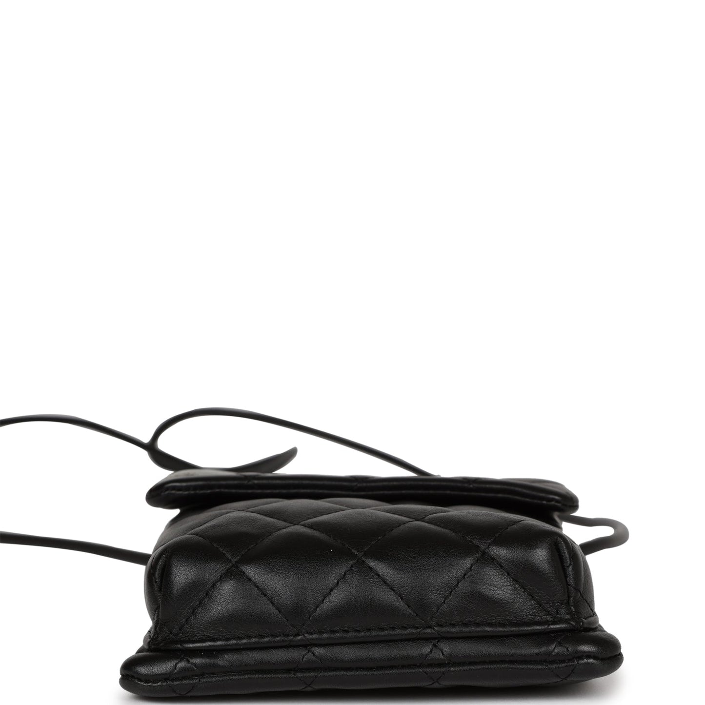 Chanel Vintage Cambon Messenger Crossbody Black and Grey Calfskin Silver Hardware