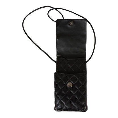 Chanel Vintage Cambon Messenger Crossbody Black and Grey Calfskin Silver Hardware