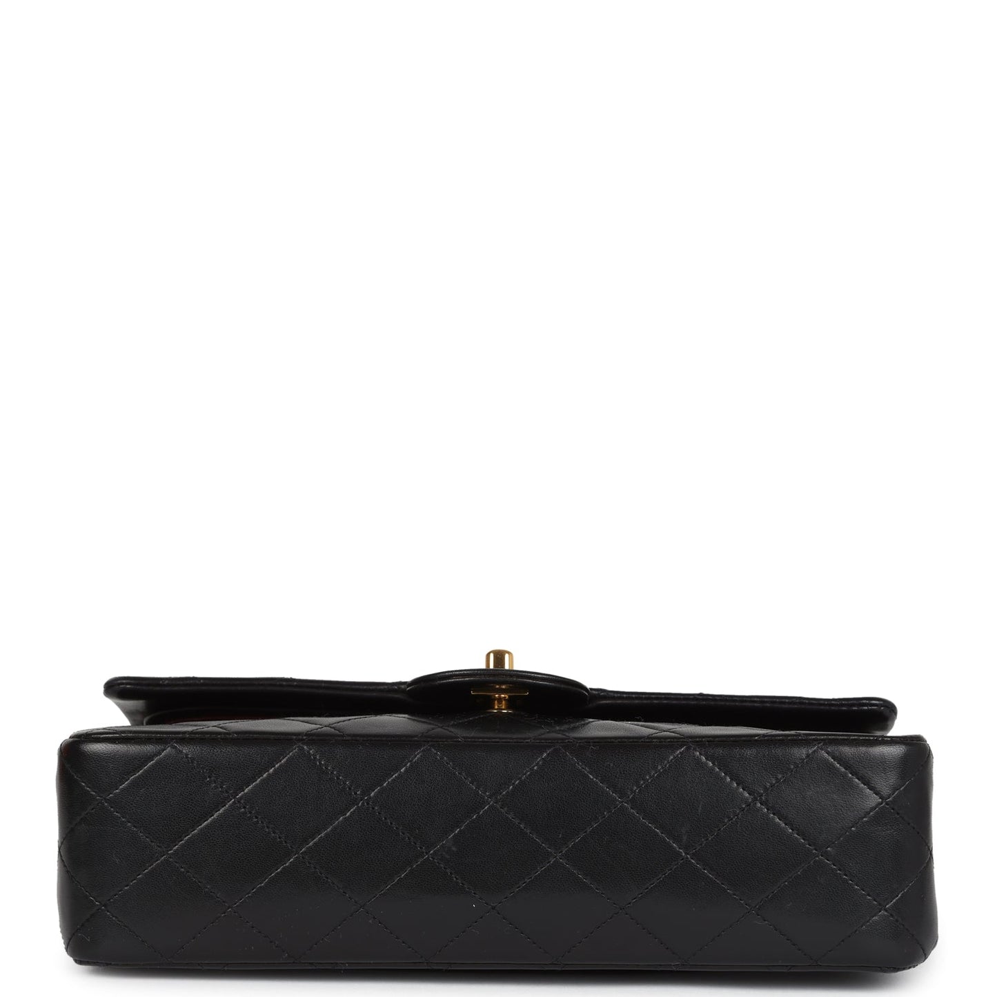 Chanel Vintage Medium Classic Double Flap Bag Black Lambskin Gold Hardware