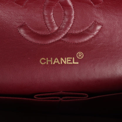 Chanel Vintage Medium Classic Double Flap Bag Black Lambskin Gold Hardware