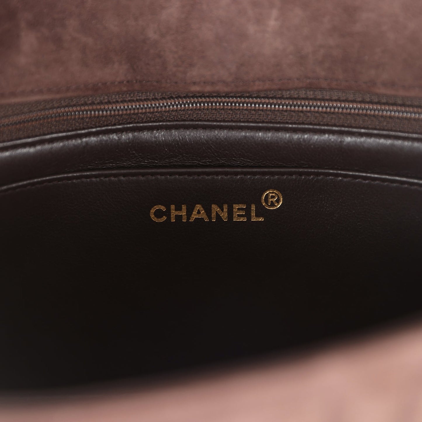 Chanel Vintage Medium Vertical Flap Bag Brown Suede Gold Hardware