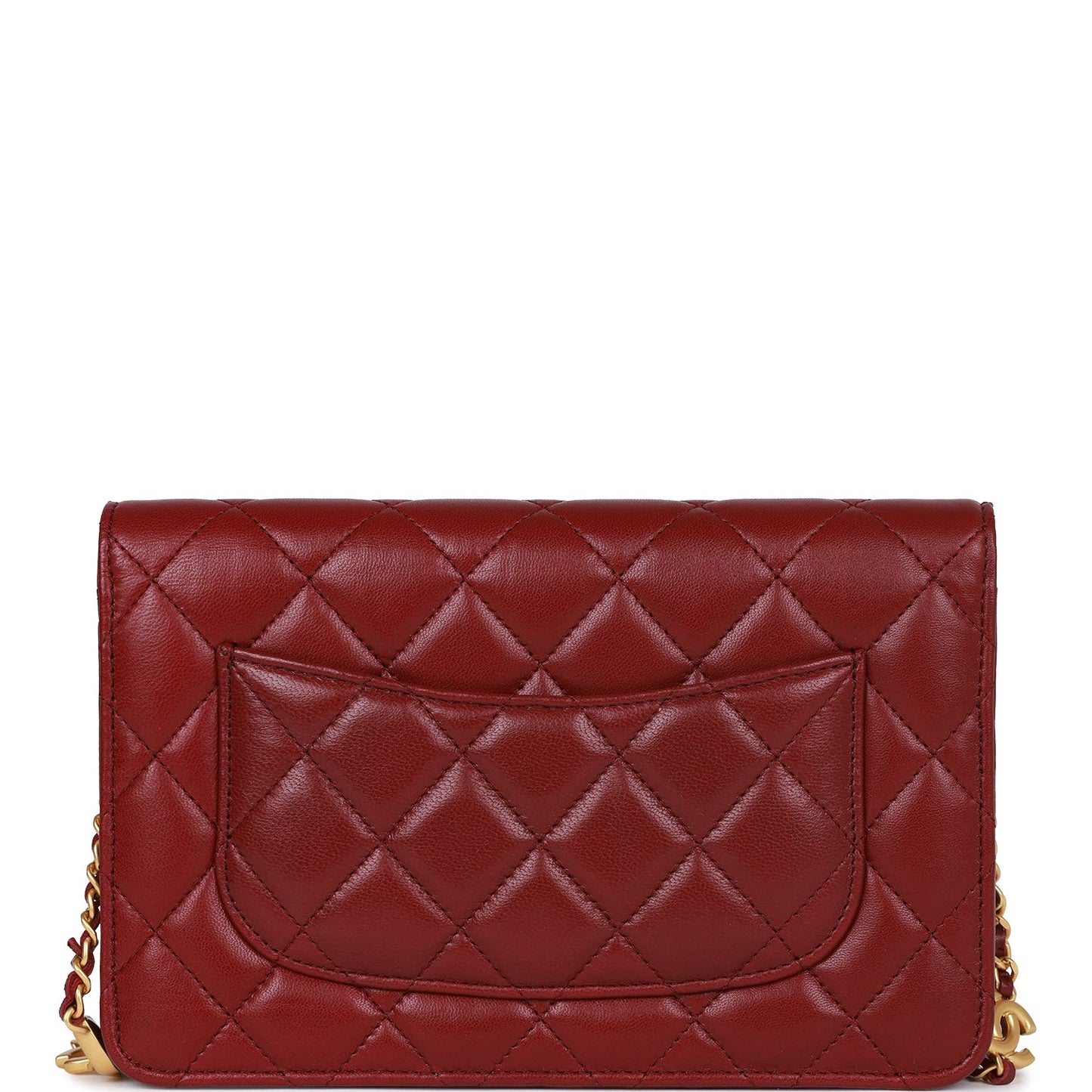 Chanel Wallet On Chain WOC Burgundy Lambskin Gold Hardware