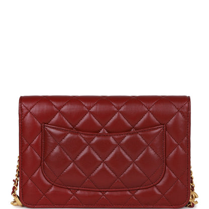 Chanel Wallet On Chain WOC Burgundy Lambskin Gold Hardware