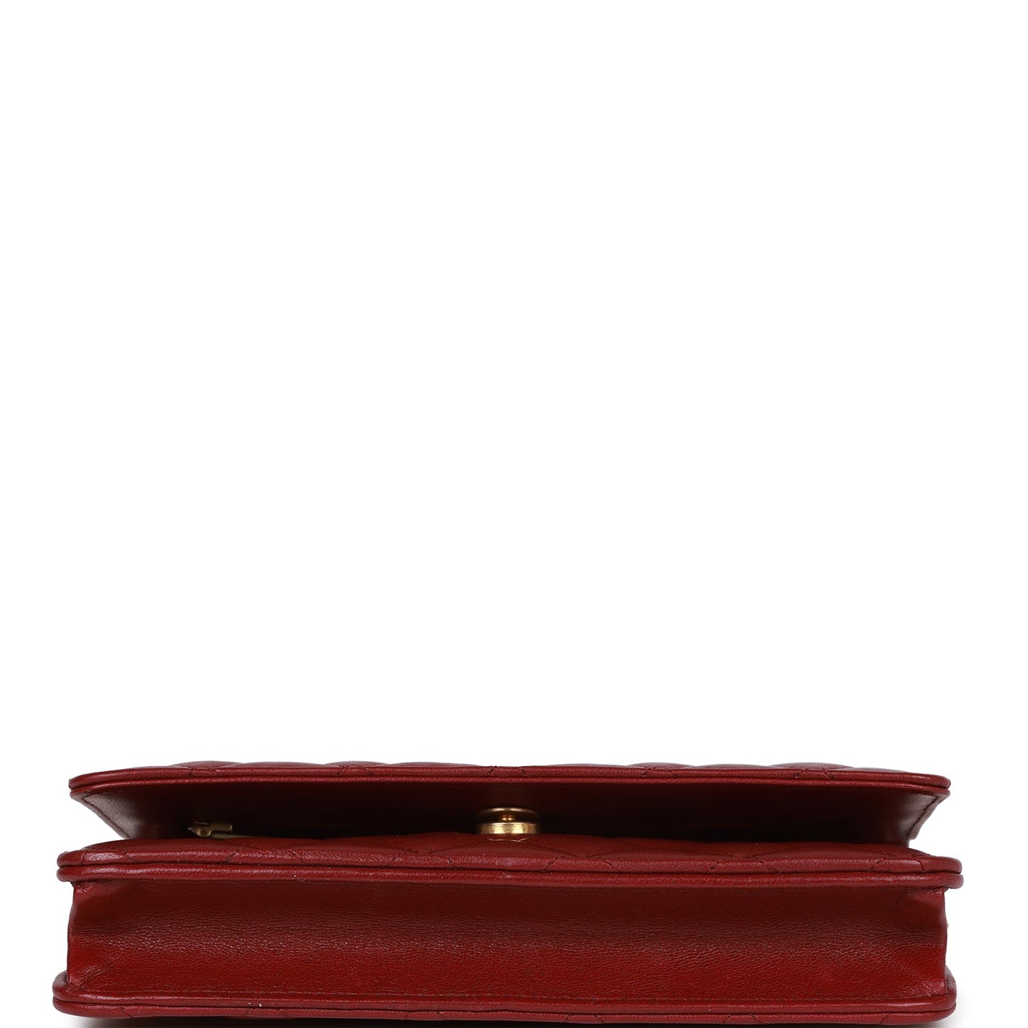 Chanel Wallet On Chain WOC Burgundy Lambskin Gold Hardware