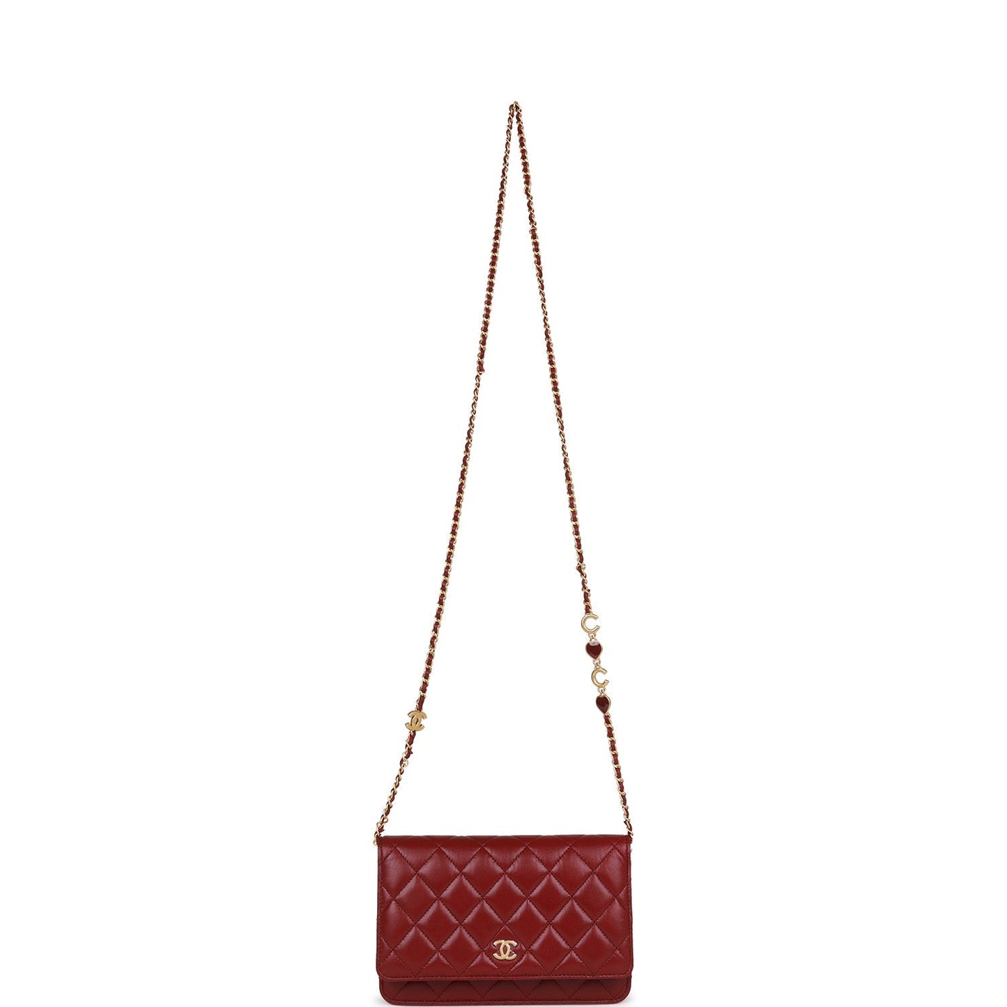 Chanel Wallet On Chain WOC Burgundy Lambskin Gold Hardware