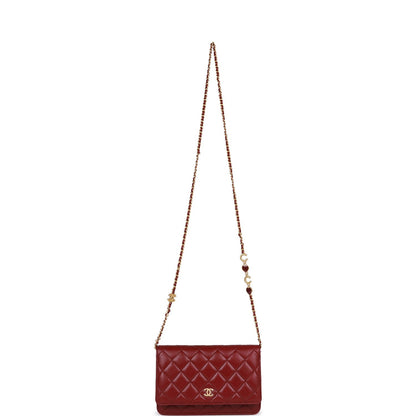 Chanel Wallet On Chain WOC Burgundy Lambskin Gold Hardware