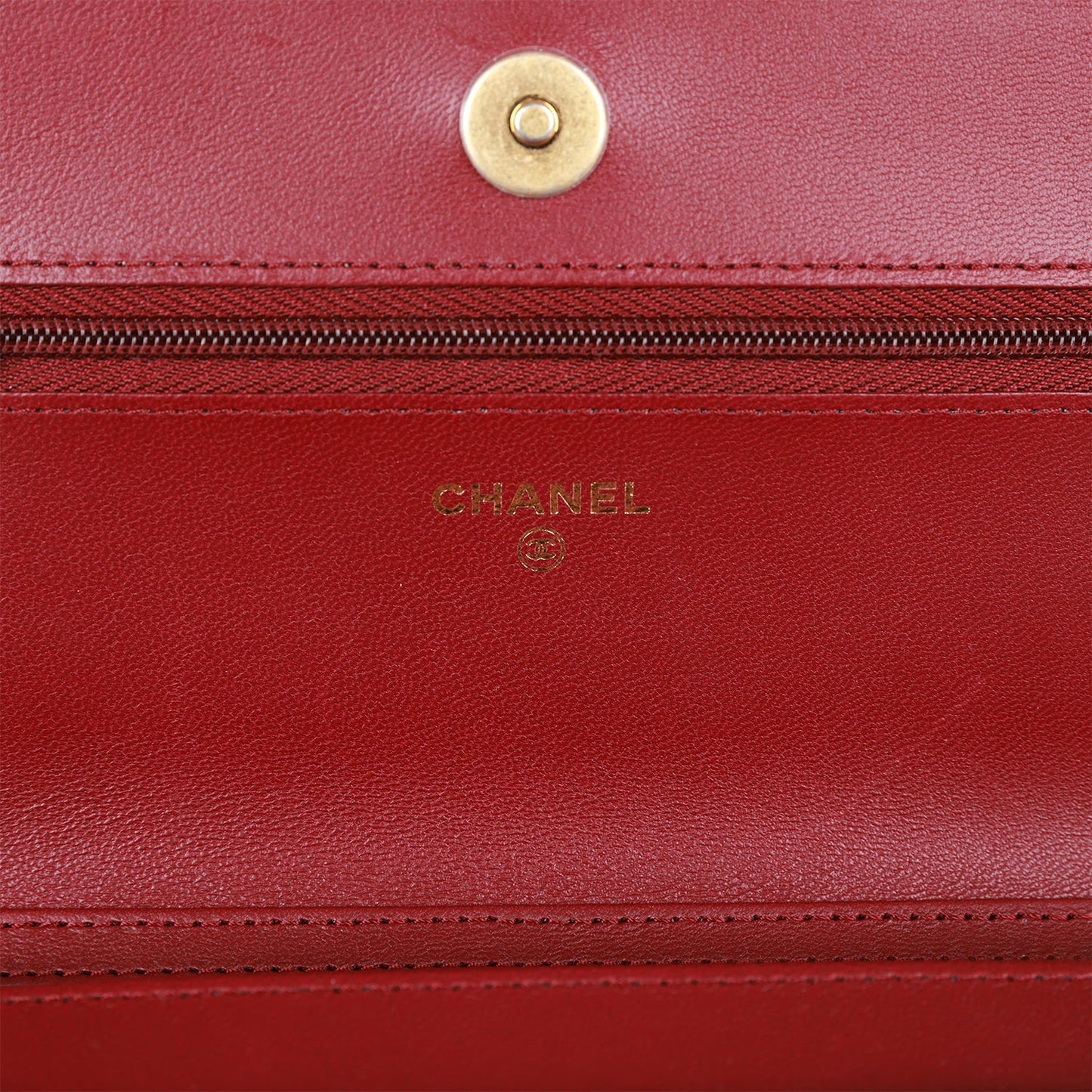 Chanel Wallet On Chain WOC Burgundy Lambskin Gold Hardware