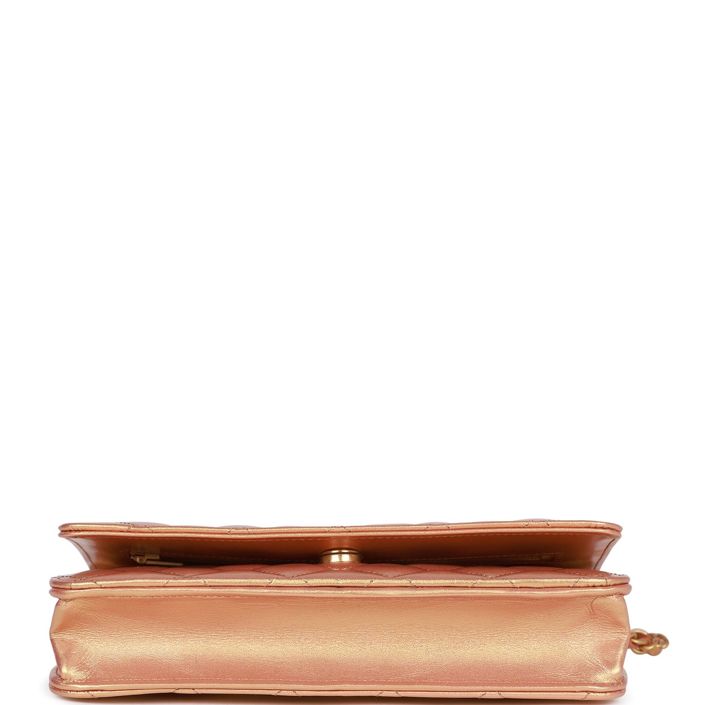 Chanel Wallet on Chain WOC Gold Metallic Calfskin Antique Gold Hardware