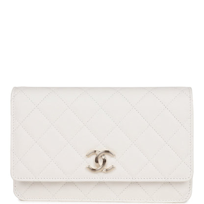 Chanel Wallet on Chain WOC White Caviar Light Gold Hardware