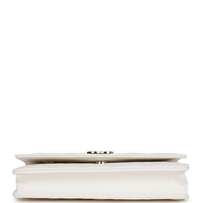 Chanel Wallet on Chain WOC White Caviar Light Gold Hardware