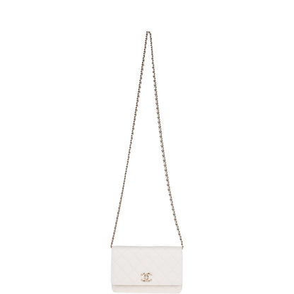 Chanel Wallet on Chain WOC White Caviar Light Gold Hardware