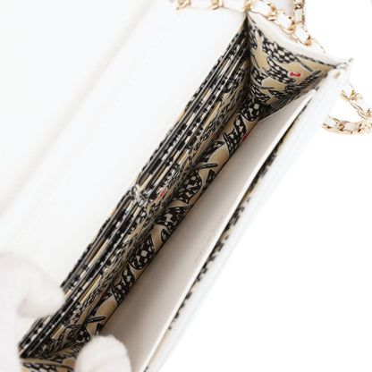 Chanel Wallet on Chain WOC White Caviar Light Gold Hardware