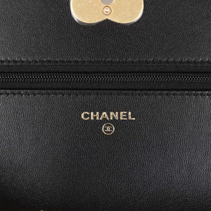 Chanel Heart Wallet on Chain WOC Black Lambskin Antique Gold Hardware