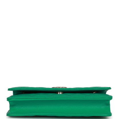 Chanel Wallet on Chain WOC Green Caviar Light Gold Hardware