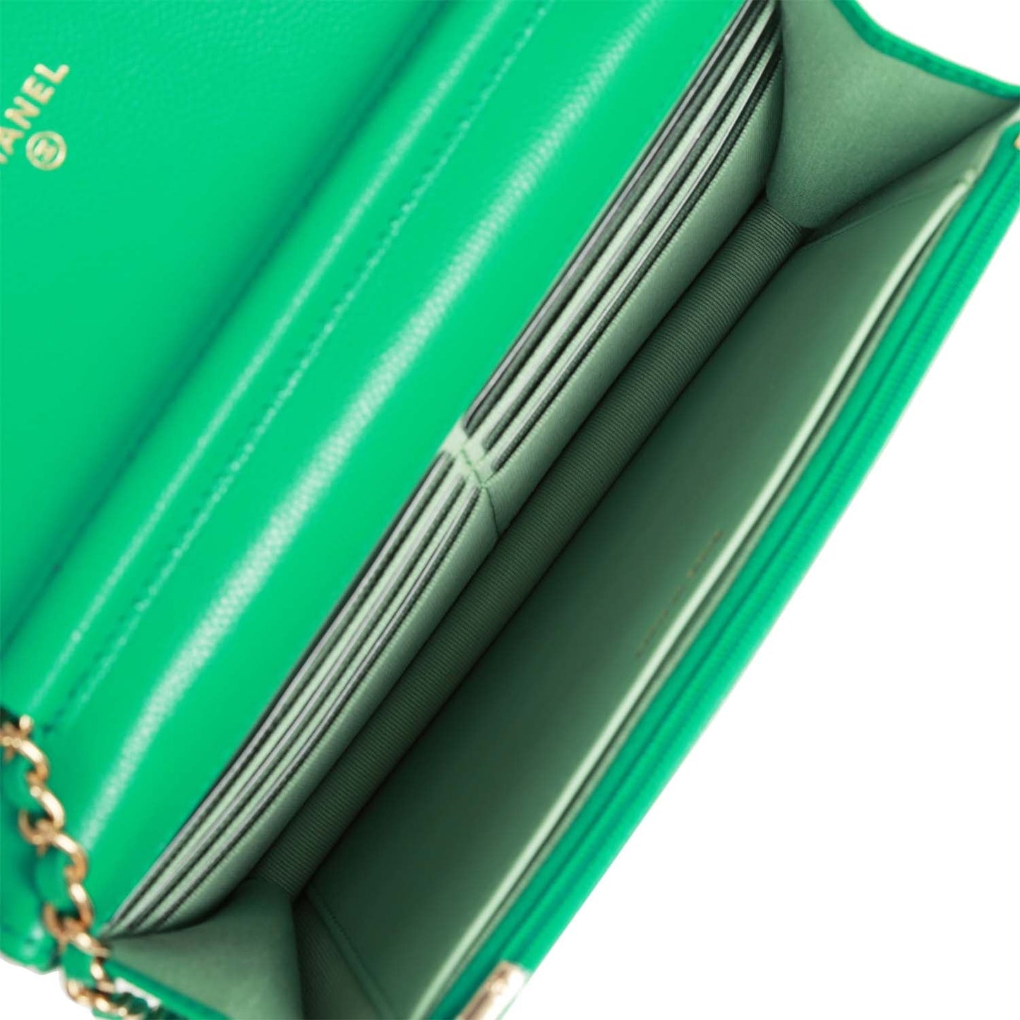 Chanel Wallet on Chain WOC Green Caviar Light Gold Hardware