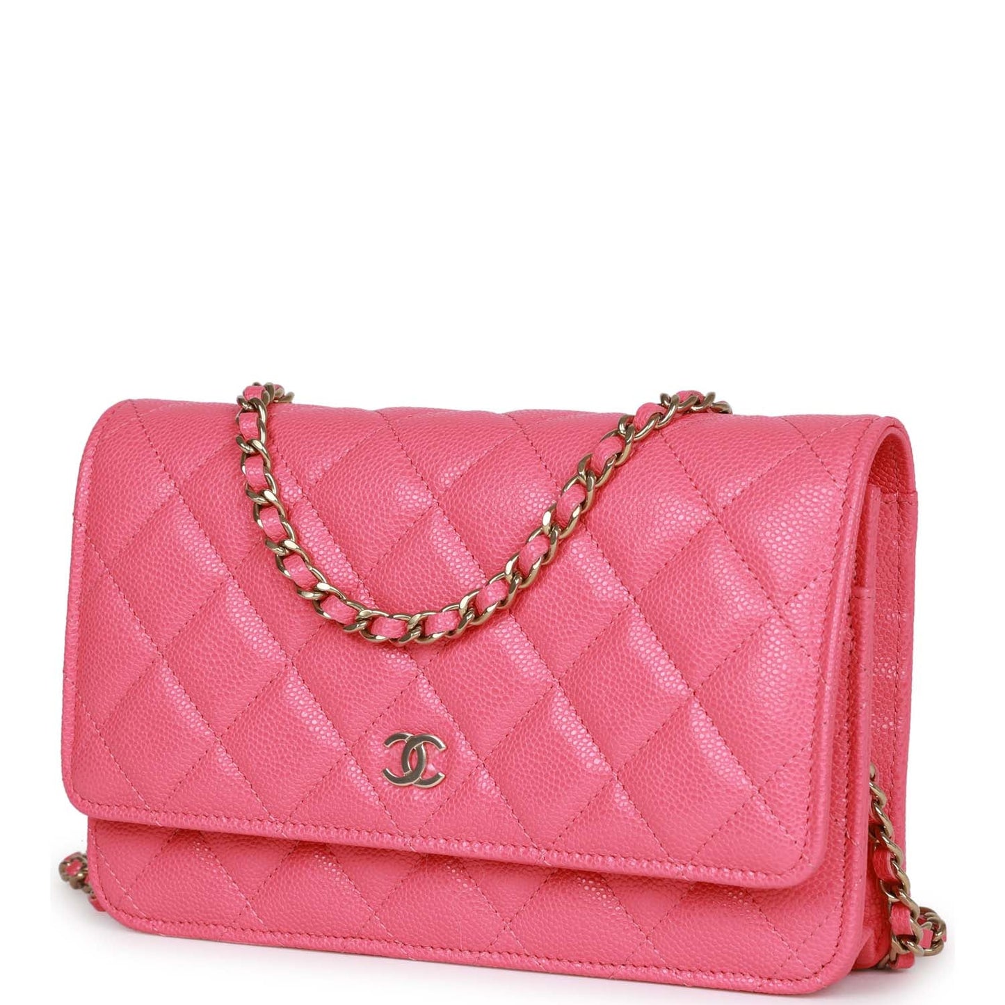 Chanel Wallet on Chain WOC Pink Caviar Light Gold Hardware