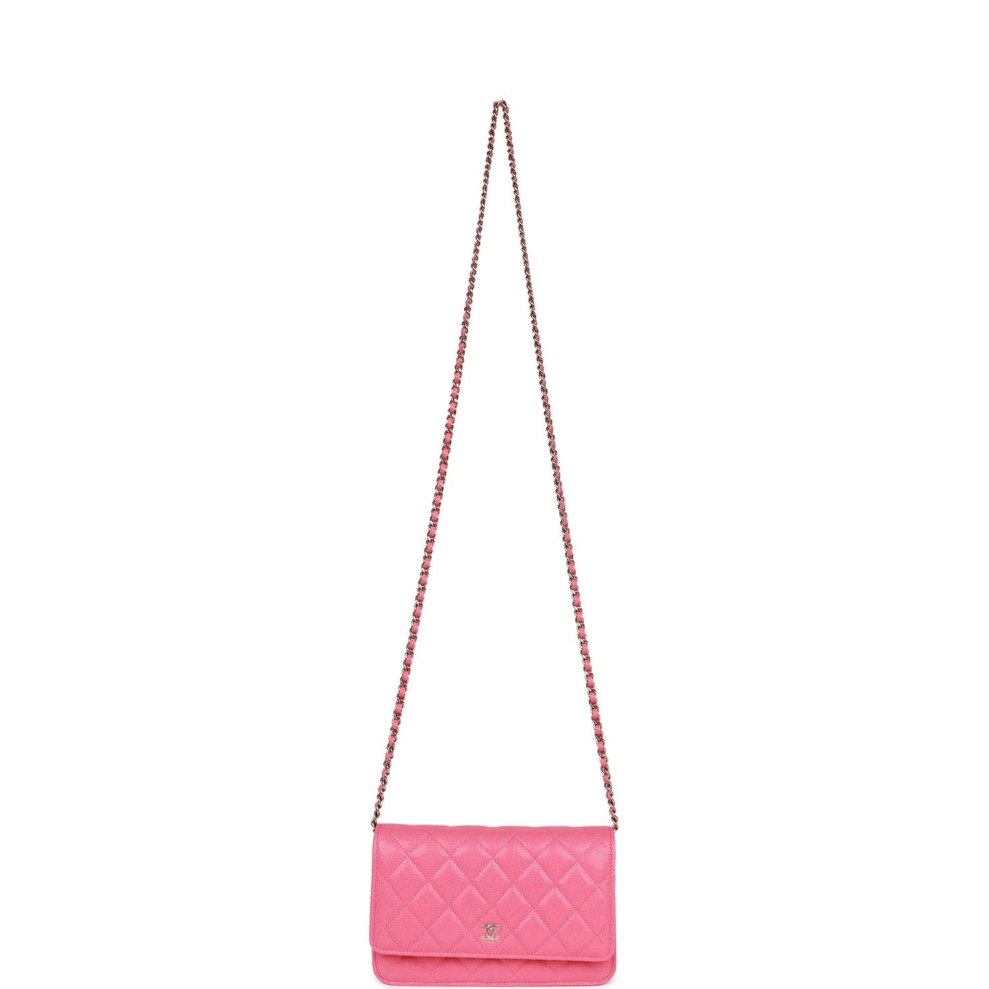 Chanel Wallet on Chain WOC Pink Caviar Light Gold Hardware