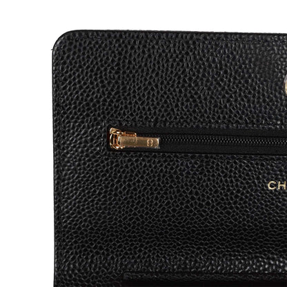 Chanel Wallet on Chain WOC Black Caviar Gold Hardware