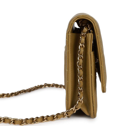 Chanel Wallet on Chain WOC Olive Green Caviar Light Gold Hardware
