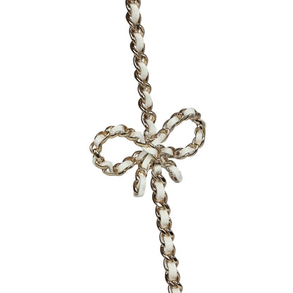 Chanel Classic Wallet on Chain WOC Bow White Caviar Gold Hardware