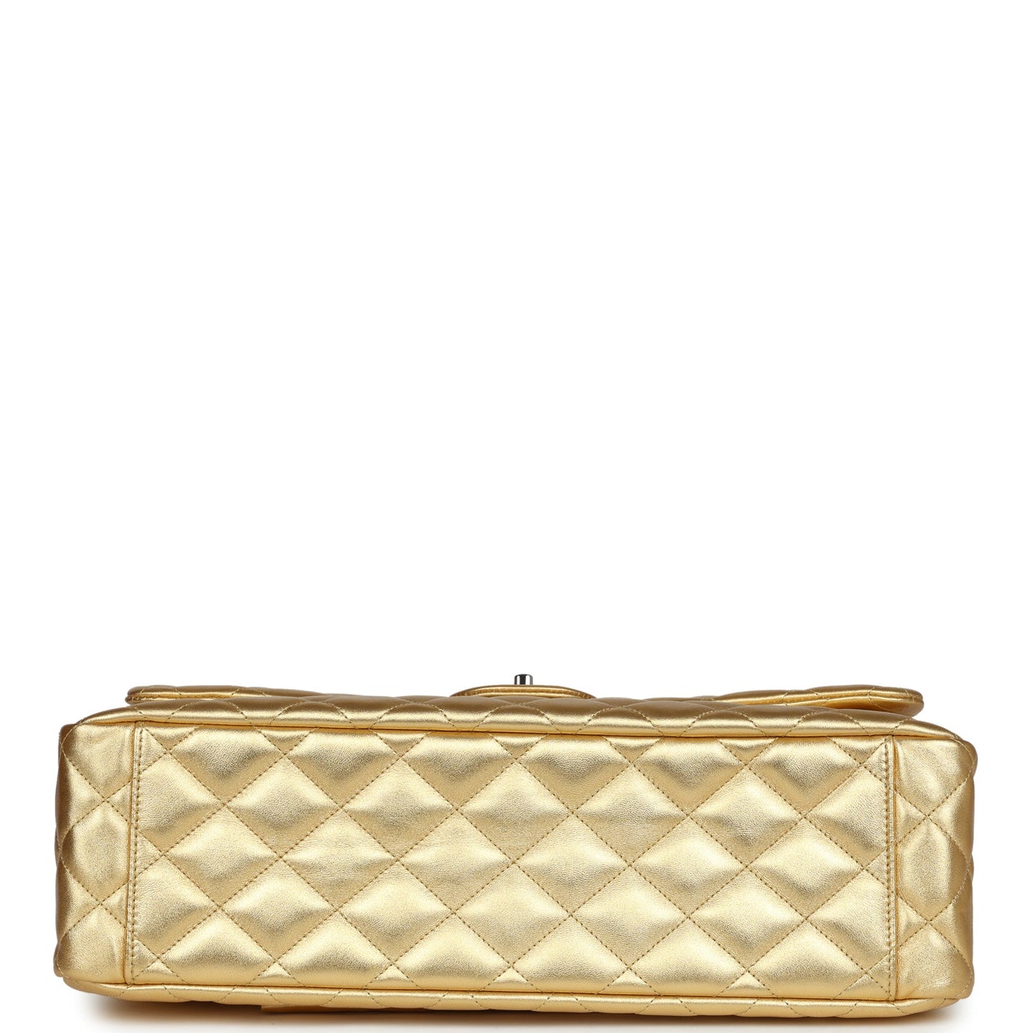 Chanel XXL Flap Bag Gold Metallic Lambskin Silver Hardware