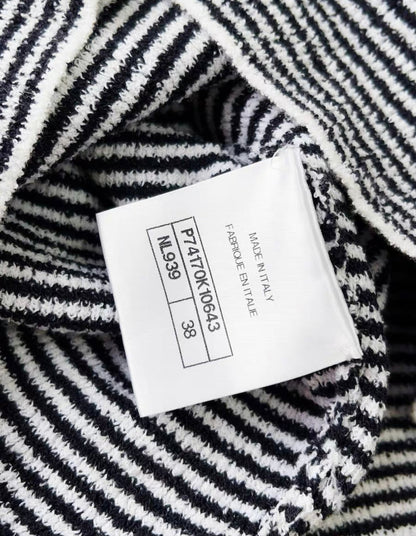 CHANEL 23C RUNWAY CC LOGO STRIPED TOP 38