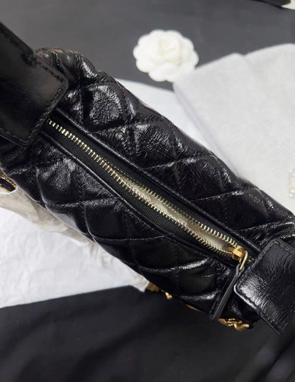 Chanel 24A Clutch Tassel Chain Hula Hoop Black