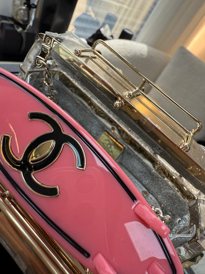 Very Rare Chanel 24C Pink Mini bus Van Hollywood Minaudiere Mini Bag handbag Collectible