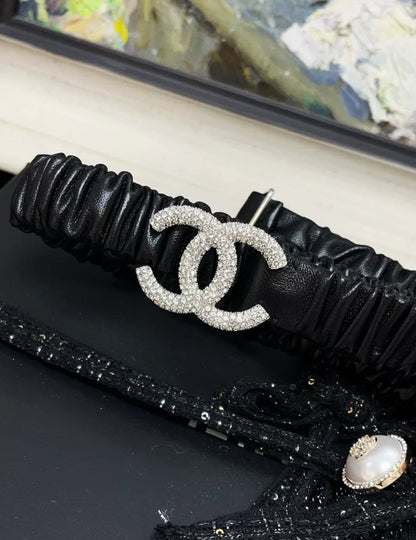 Chanel 21S double CC black  belt