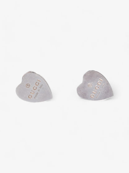 Gucci Heart Stud Earrings Silver Silver Sterling
