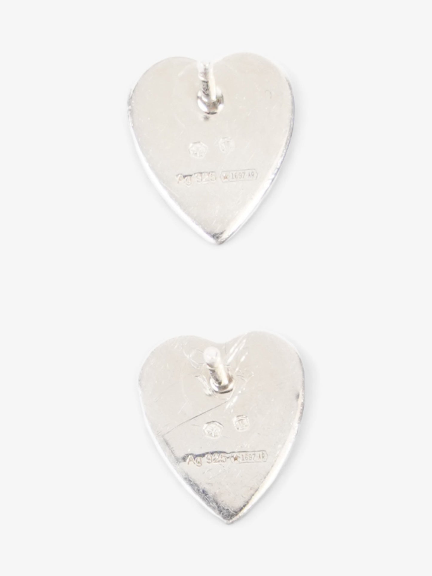 Gucci Heart Stud Earrings Silver Silver Sterling