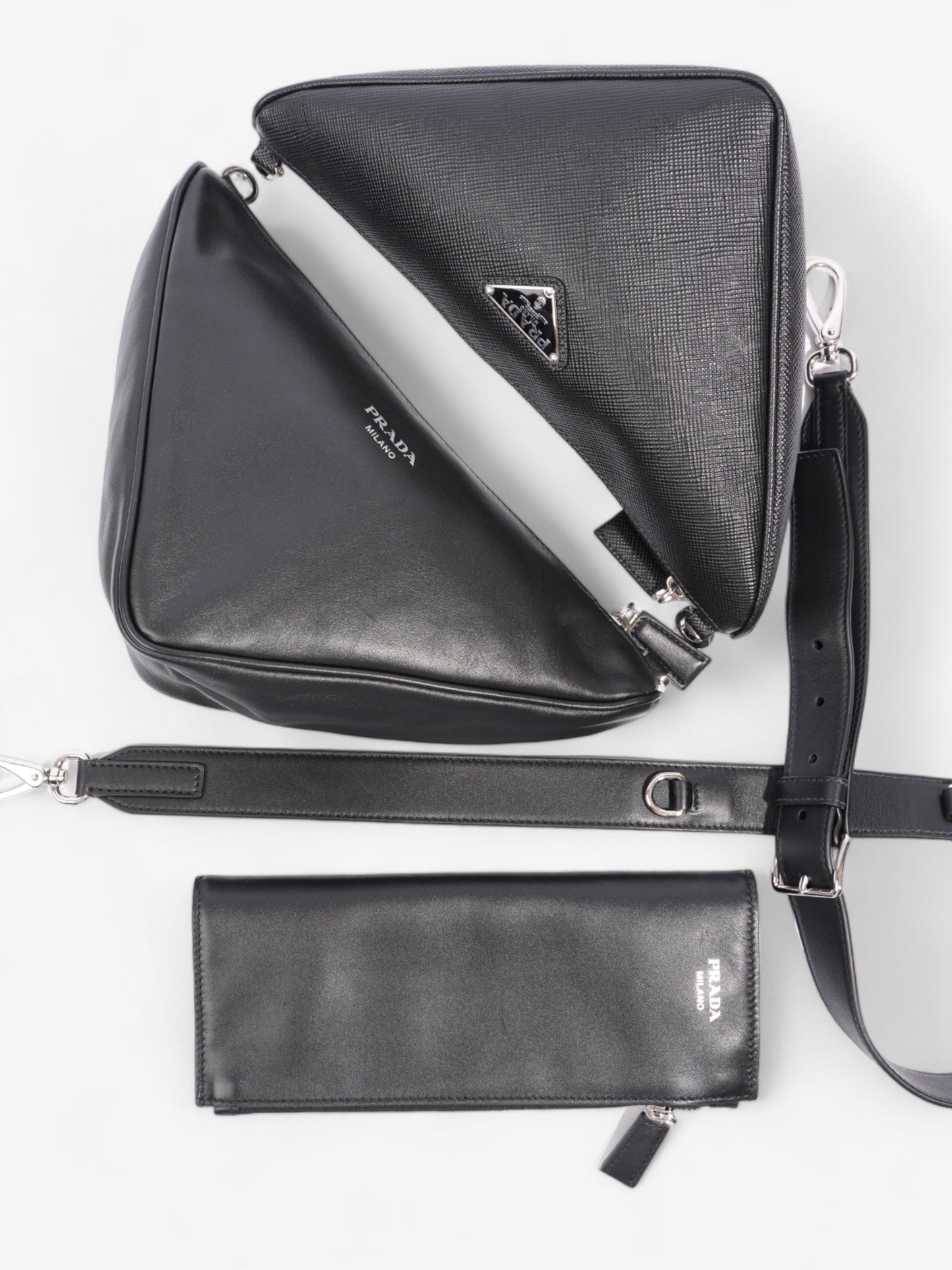 Prada Triangle Bag Black Saffiano Leather