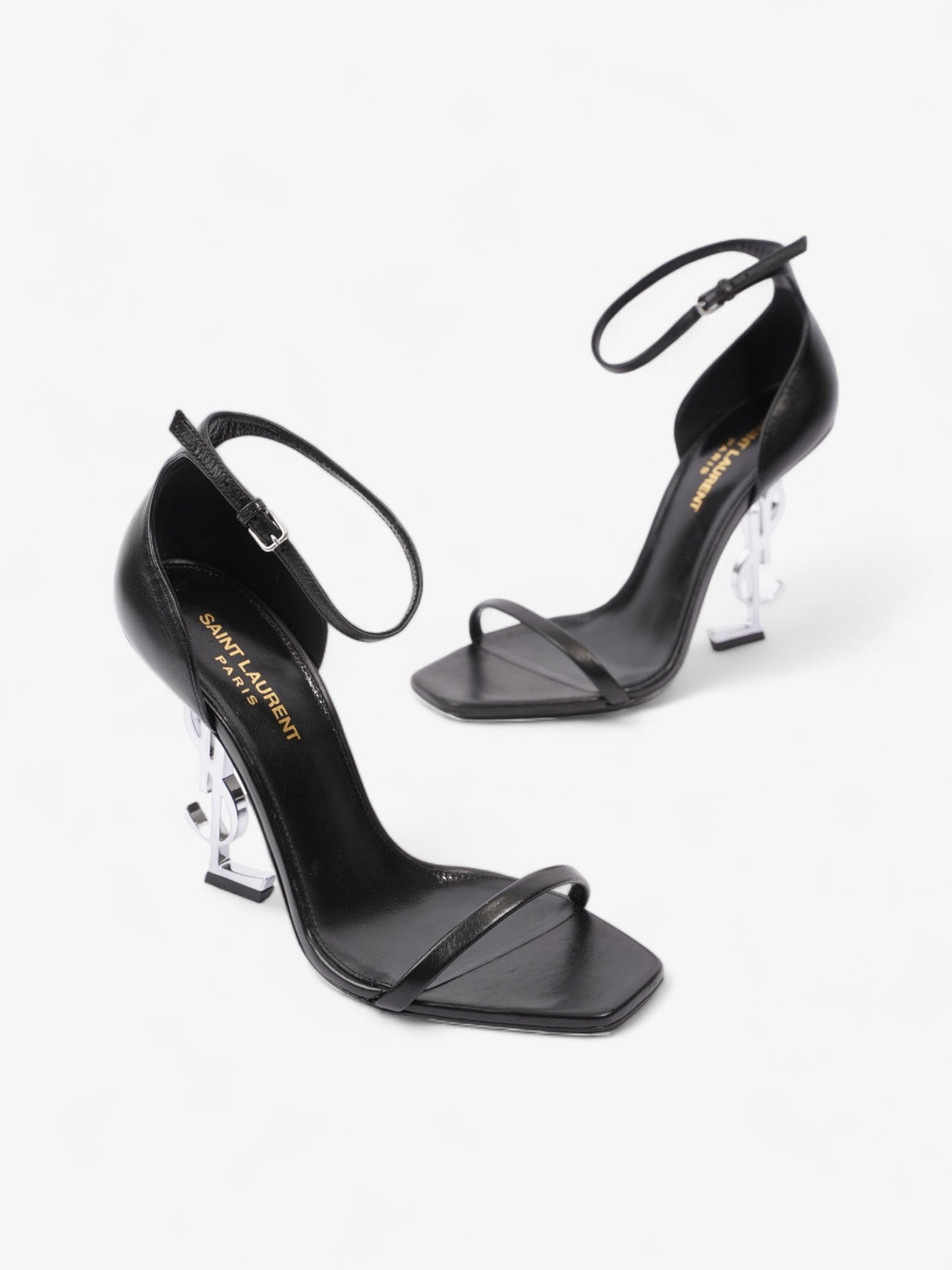 Saint Laurent Opyum 110mm Black Leather EU 38 UK 5