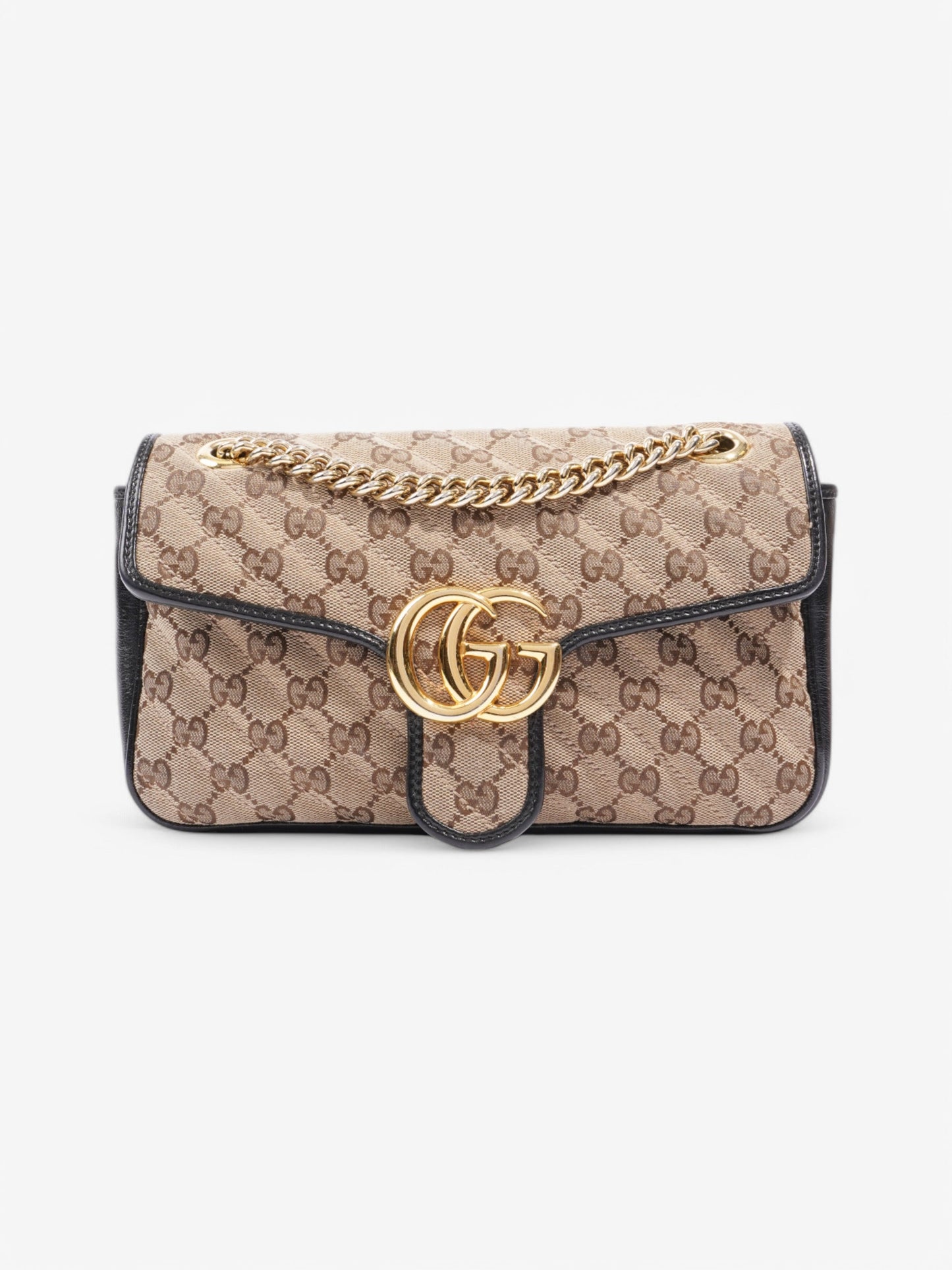 Gucci Marmont Black / Monogram Canvas Small
