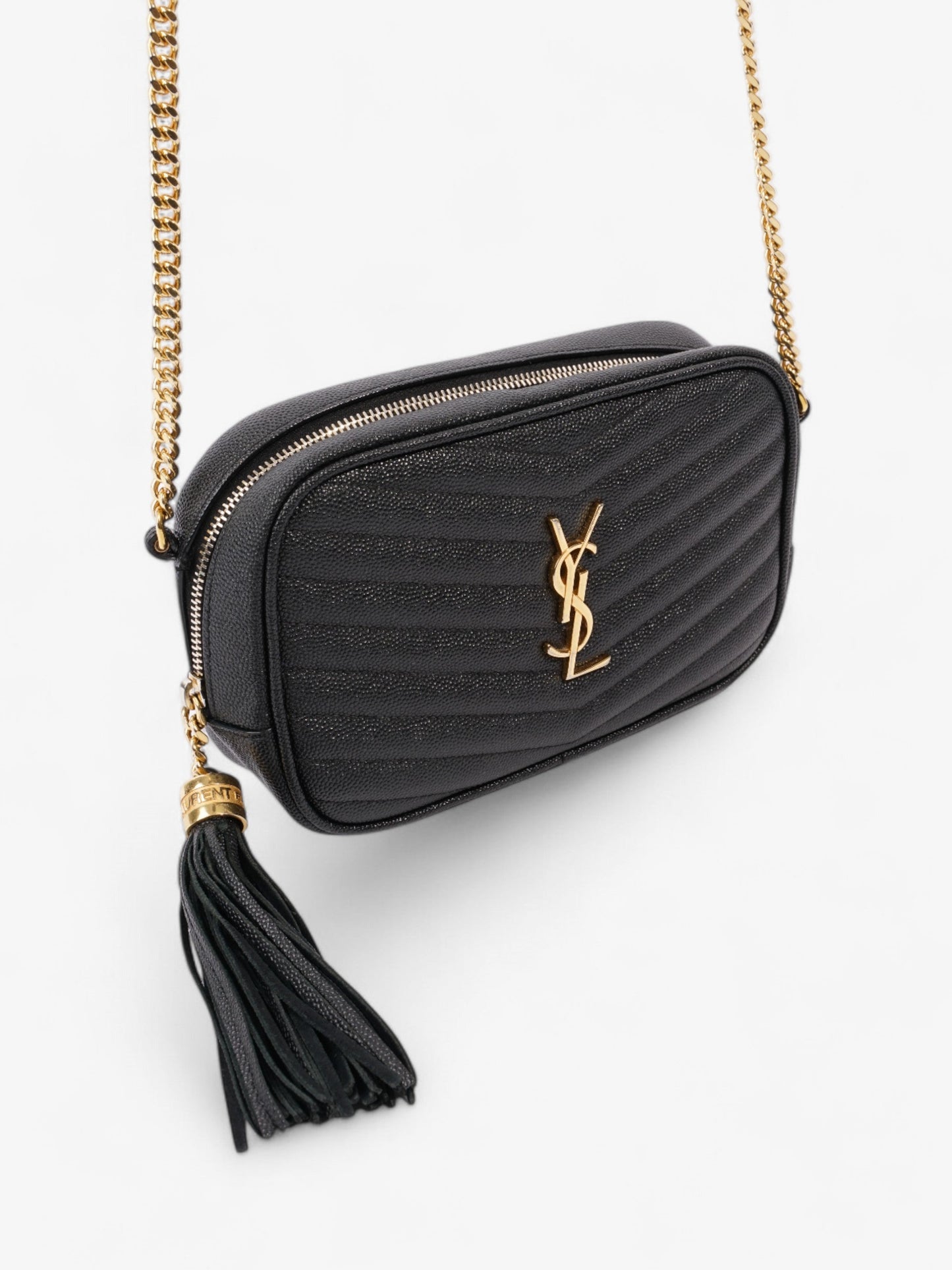 Saint Laurent Lou Small Quilted Crossbody in Black Leather Black Caviar Leather
