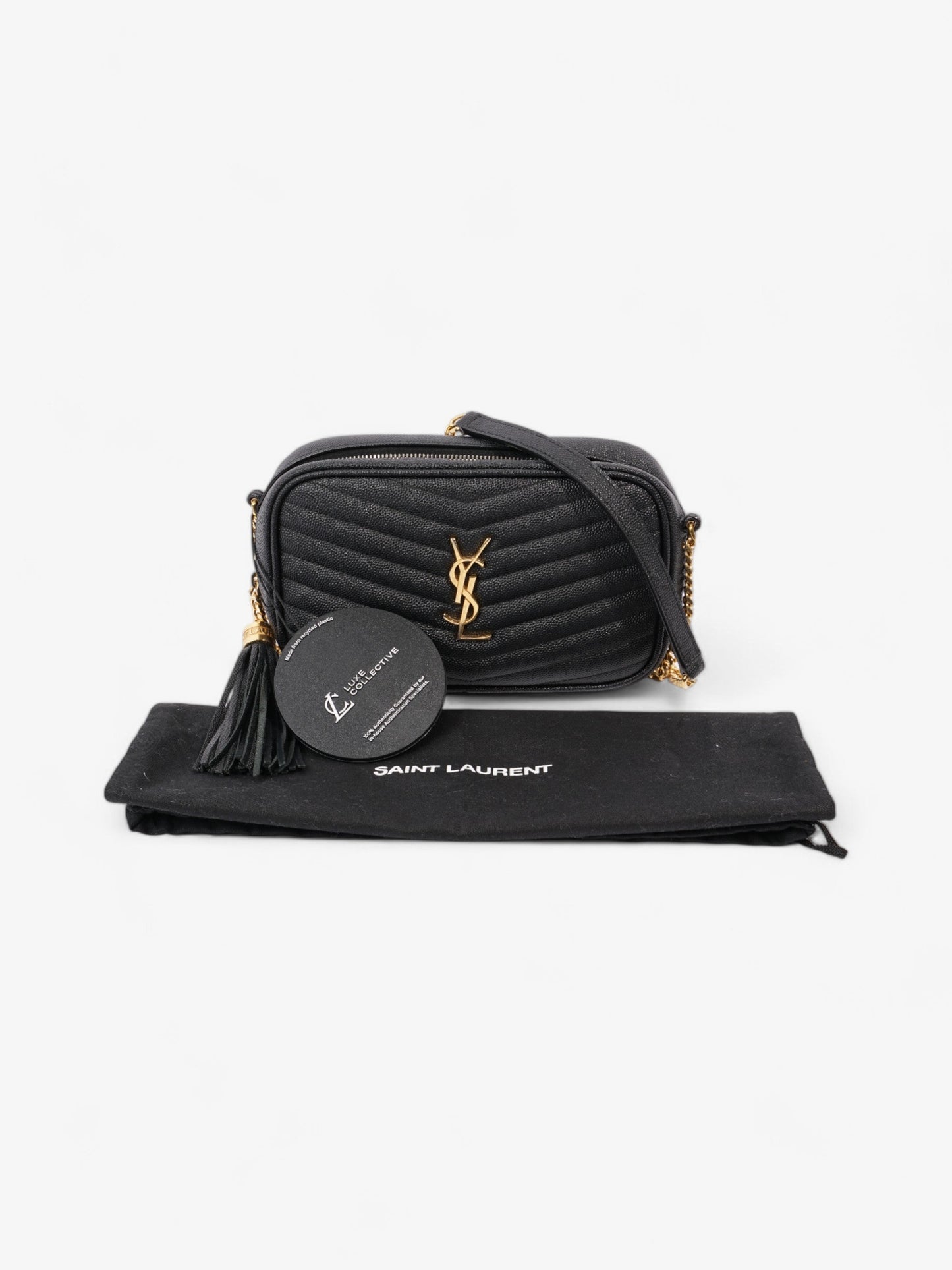 Saint Laurent Lou Small Quilted Crossbody in Black Leather Black Caviar Leather
