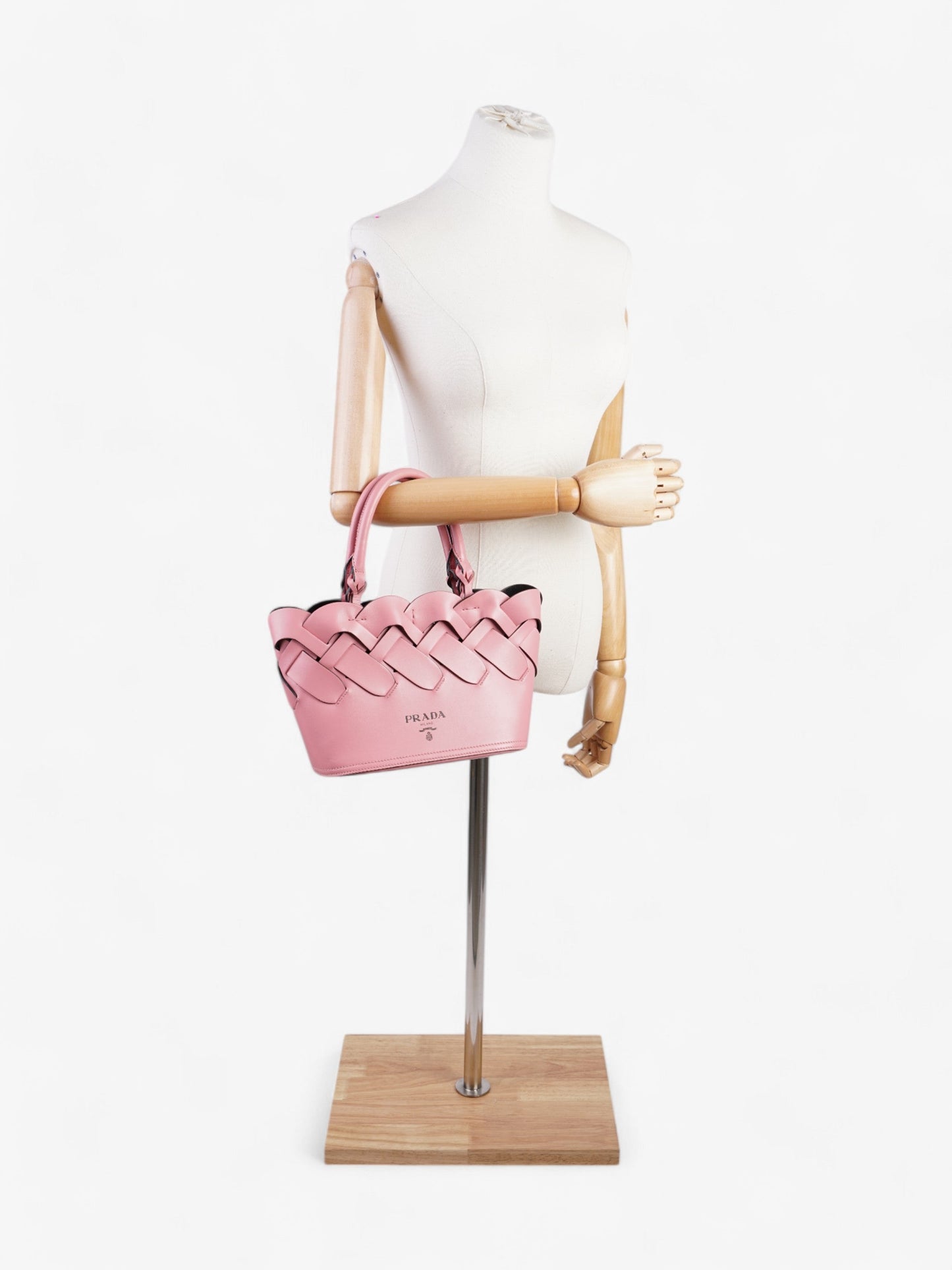 Prada Woven Leather Tote Pink