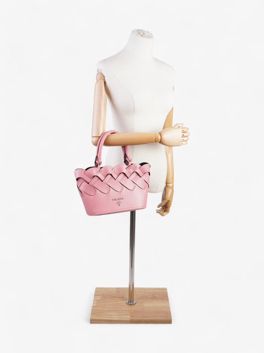 Prada Woven Leather Tote Pink