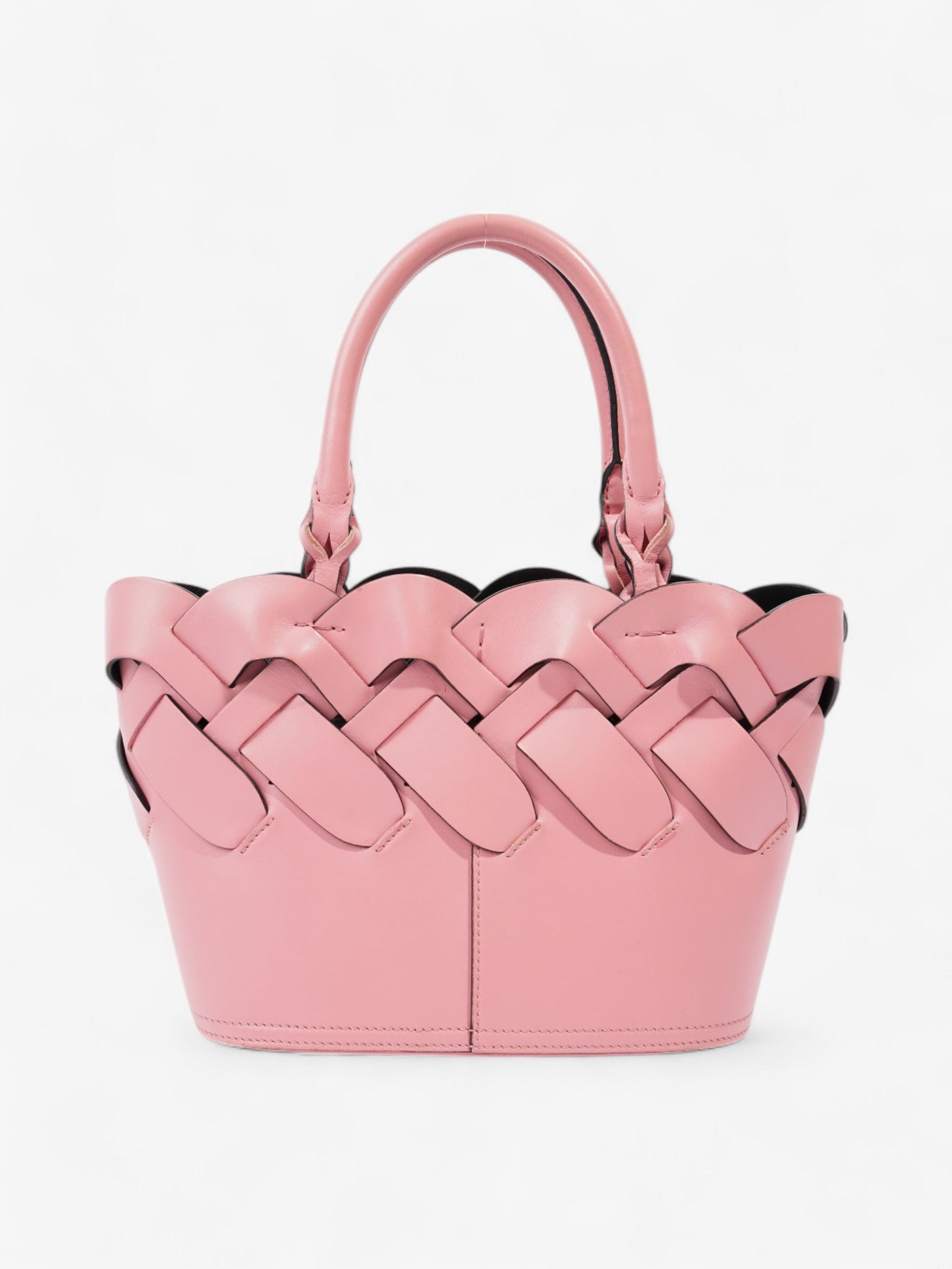 Prada Woven Leather Tote Pink