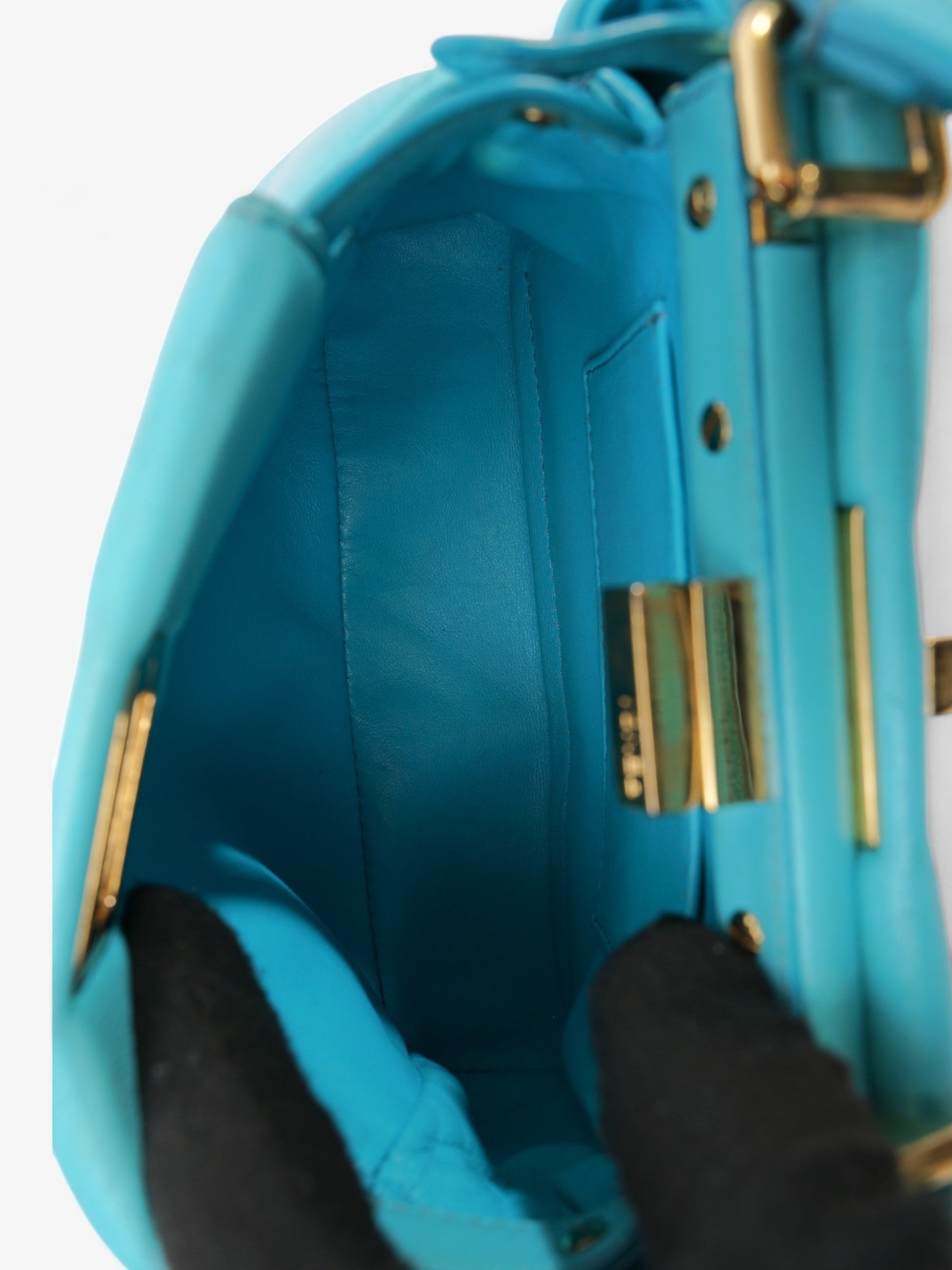 Fendi Peekaboo Light Blue  Nappa Leather